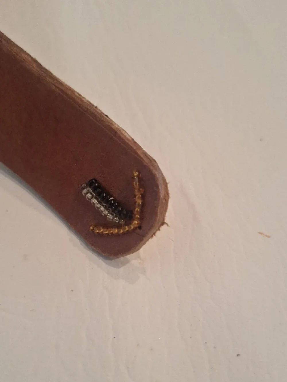 Brown Beaded Elephant Leather Belt - Women's Accessory